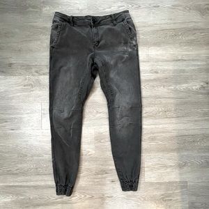 YoungLA 14 Distressed Grey Jogger Jeans